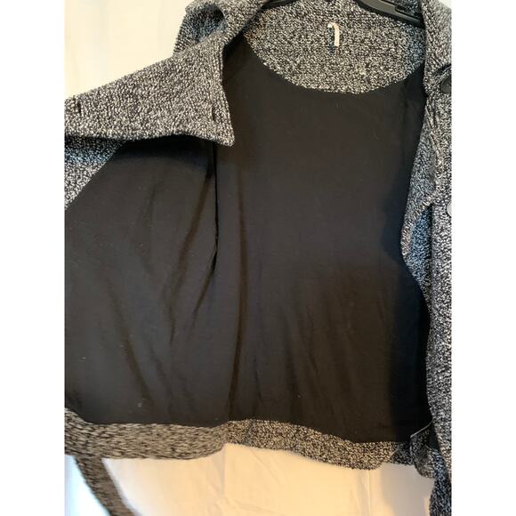 Free People Moto Jacket Lined Slouchy Marbled Black/Gray Belted Size XS - Picture 7 of 8